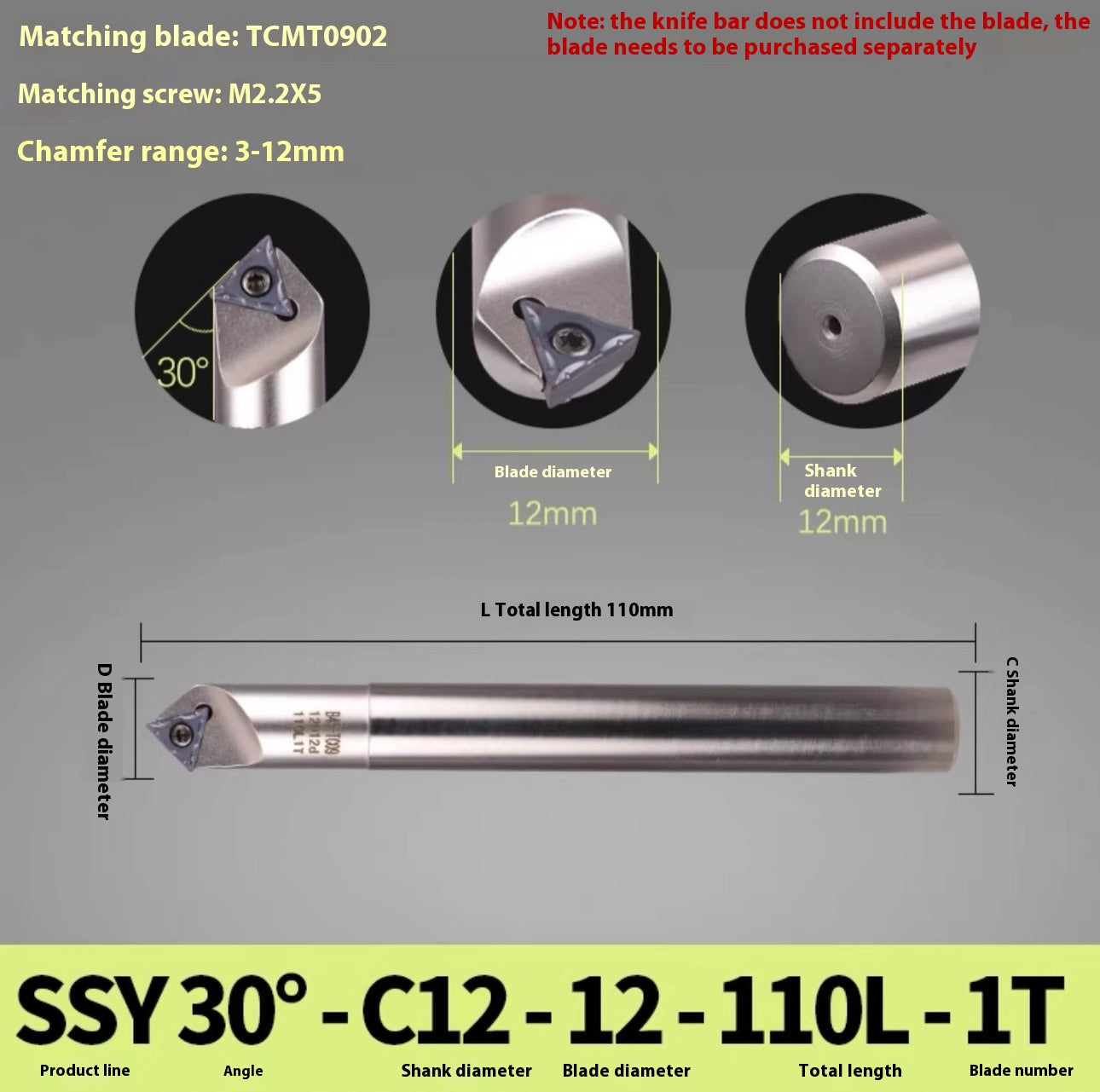 1144-Shedding type fixed-point chamfering cutter 30 degree 45 degree 60 degree chamfering cutter bar SSK/SSP/TCM/SSY/SSO/SSH Shandong Denso Pricision Tools Co.,Ltd.